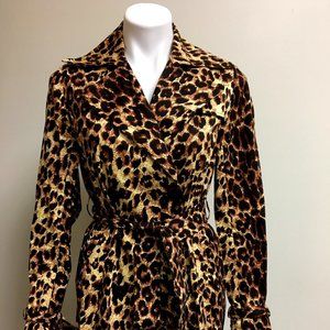 Vertigo Paris Leopard Print Trench Coat M